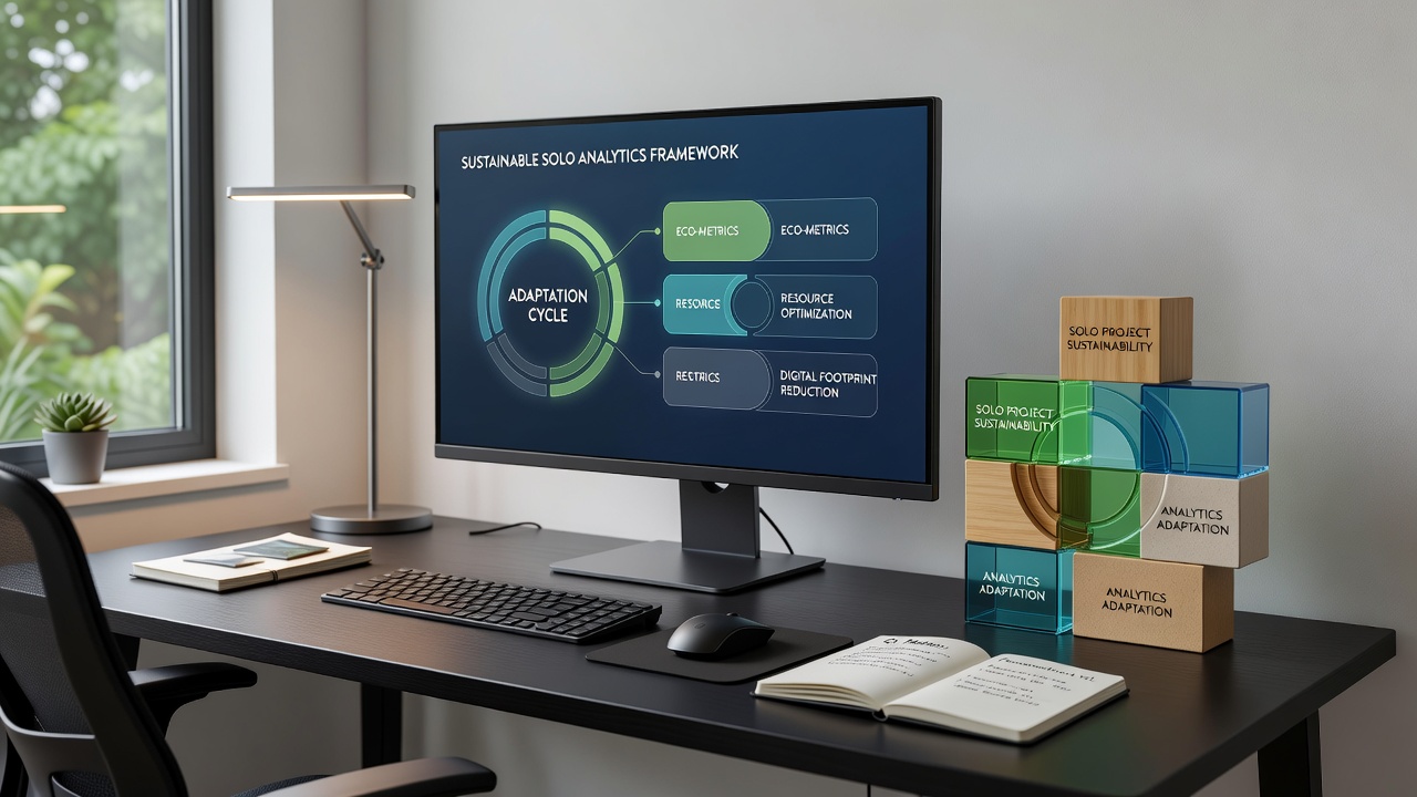 Solo operator reviewing customized analytics reports on a laptop in a home workspace